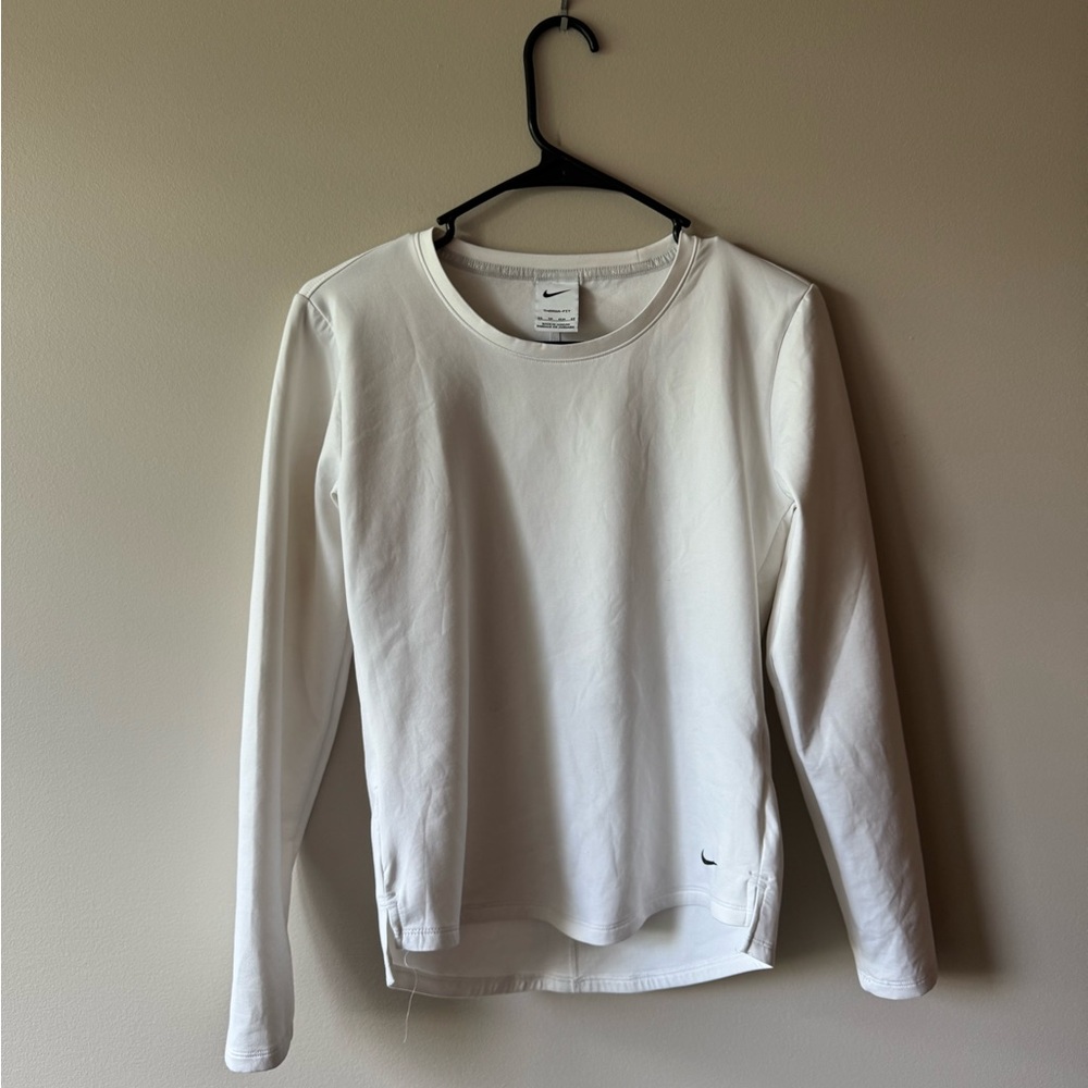 Nike White Crew Neck Long Sleeve